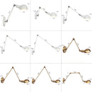 Industrial Adjustable Swing Arm Wall Lamp Reading Bedside Vintage Wandlamp Retro Extendable Led Wall Lights Fexible White Gold