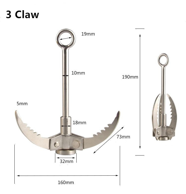 Outdoor Climbing Survival Foldable Climbing Hook Grappling Hook Climbing Claw Carabiner Tool