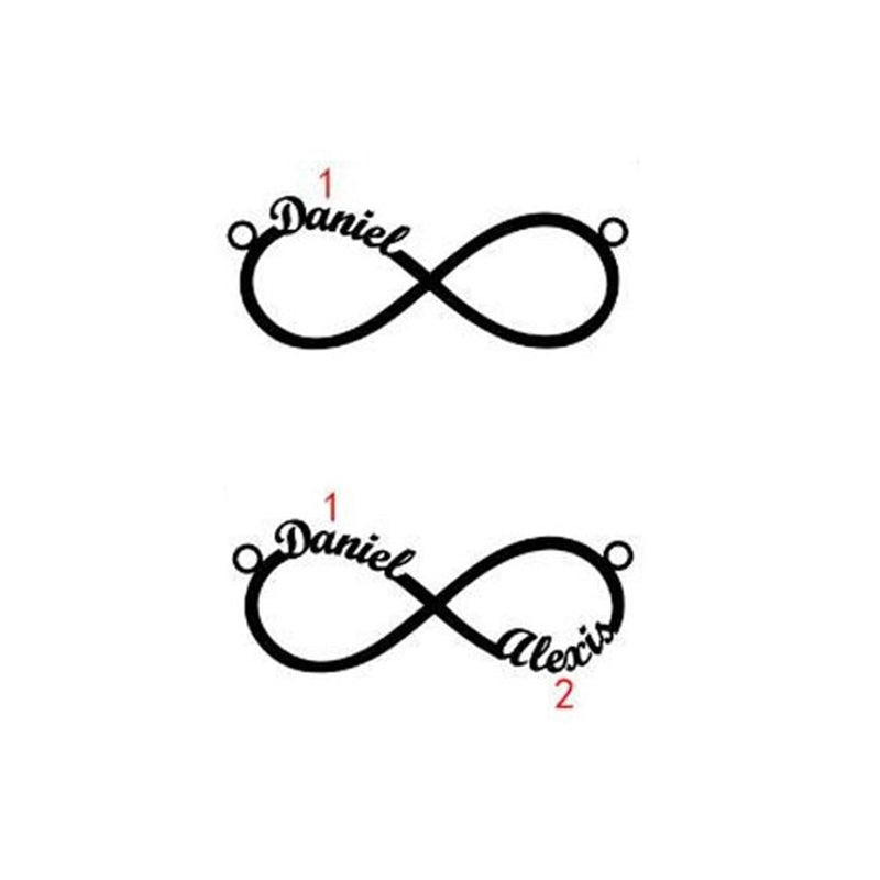 Color Personalized Infinity Name Necklace With Heart Custom Couple Letter Pendant Stainless Steel Jewelry Best Friend Gifts