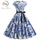 Pumpkin Print Halloween Women 2022 Summer O Neck Short Sleeve Party Robe Femme Elegant Vintage Dresses