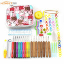 KOKNIT Crochet Hook Needle Set 8pcs Bamboo Knitting Needles 9 Pcs Ergonomic Crochet Hooks For Knitting With Bag