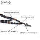 2019 Luxury Tiger eye natural stone Beads Long Necklace Men&