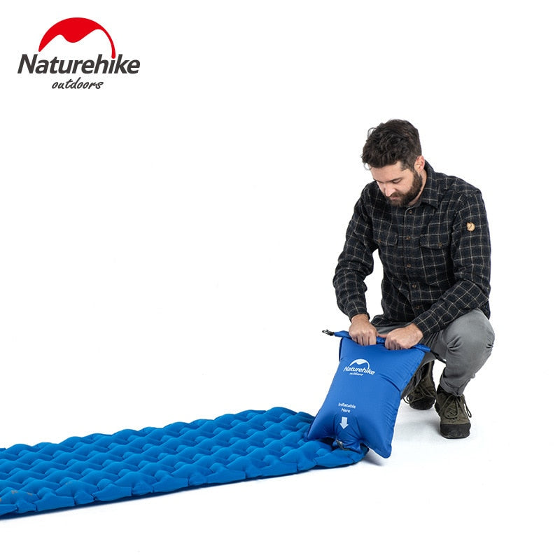 Naturehike Portable Outdoor Camping Hiking Single double Thicken Moisture-proof Inflatable Sleeping Mattress Mat Pad bed bag