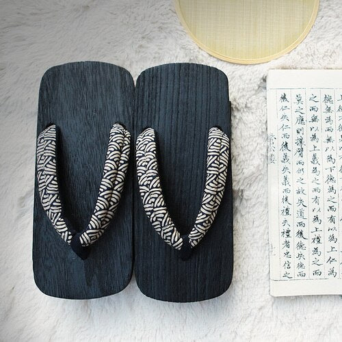 WHOHOLL Original Geta Man Women Japanese Kimono Clogs Cosplay Costumes Wooden Shoes Flip Flops Platform Two-teeth Slippers