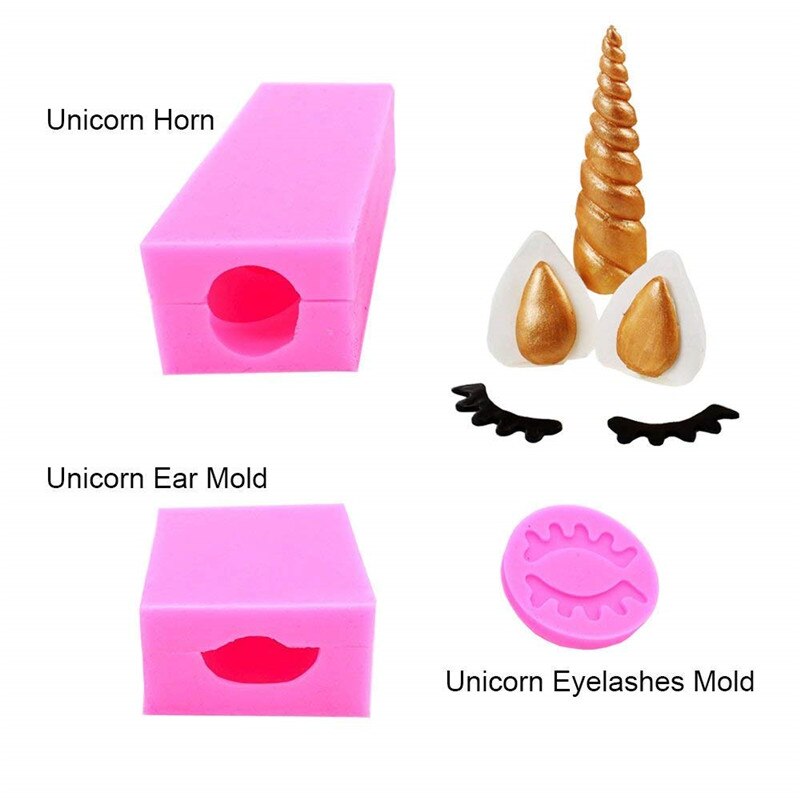 5PCS/Set Unicorn Mold Silicone Mold Fondant Mold Cake Decorating Tools Unicornio Mould Fondant Chocolate Candy Gumpaste Molds