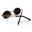 Kachawoo Metal Round Steampunk Sunglasses Men Retro Vintage Gothic Steam Punk Sun Glasses For Women Summer 2018