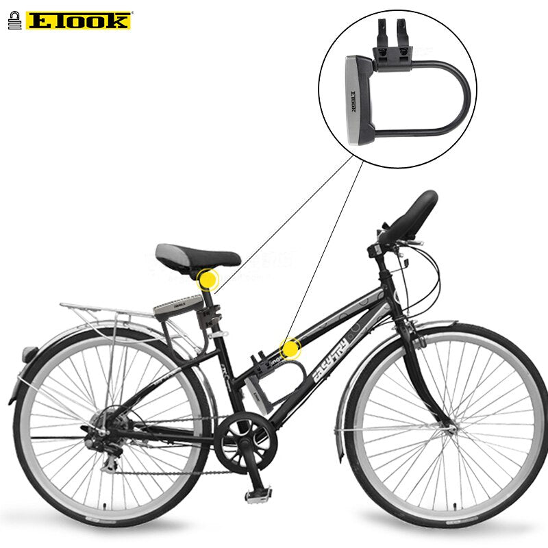 Etook candado en U para bicicleta, antirrobo, de acero, para bicicleta eléctrica, Scooter, marco de bloqueo conveniente, accesorios para bicicleta ET110