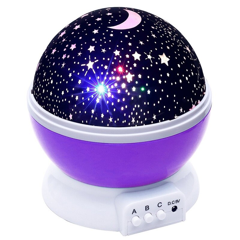 Novedad juguetes luminosos niños dormitorio Luna cielo estrellado LED luz de noche proyector batería USB luz de noche fiesta creativa juguete para regalo