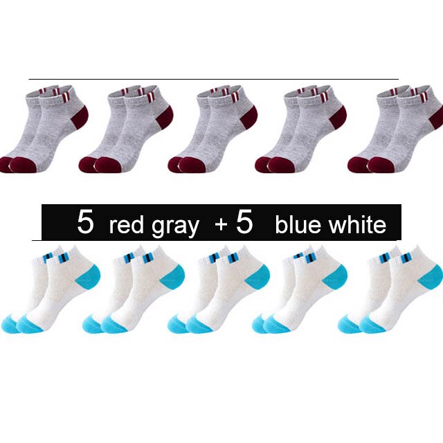 10 Pairs New Spring Summer Cotton Socks Boat Mesh Breathable Men&