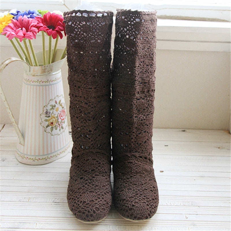 Crochet summer boots boots 2019 new shoes lace hollow crochet boots XL hollow fashion women&