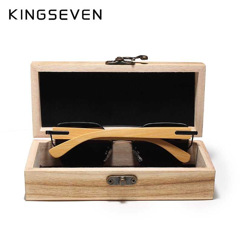 KINGSEVEN, gafas de sol de madera hechas a mano para hombre, gafas de sol de bambú para mujer, diseño de marca, gafas de madera originales, gafas de sol masculino