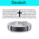 Vnox Laser Christian Lord's Prayer Cross Pulsera Hombres Ruso Español Hebreo Regalo Personalizado