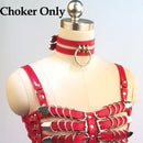 100% Handcrafted Heavy Duty 4 Row Caged Bra PU Leather Women Harness Bondage Chest Lingerie Bra Belt Skirt Harness Waist Belt