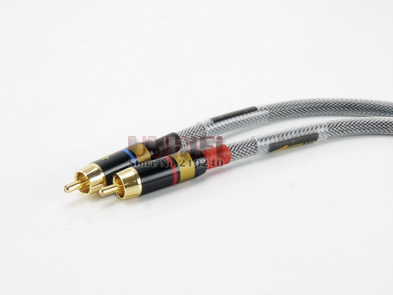 UU12 2PCS/Paar HIFI 4N-OFC Cinch-Kabel Stecker-Stecker Audiokabel / 0,2 m 0,5 m 1 m 1,5 m