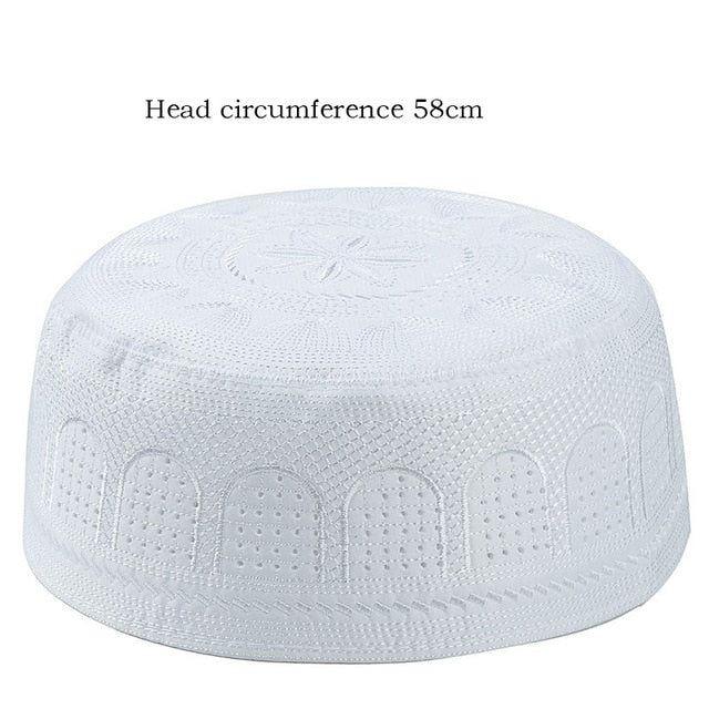 2020 muslim hats Cotton Embroidery Arab Men Prayer Hat Musliman Turban Man Hijab Bonnet Saudi Arabian Islam Jewish India Caps