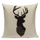 Pop Geometric Animal Cushion Cover Black White Linen Cushion Decorative Pillowcase Square High Quality Print Custom Throw Pillow