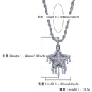 TOPGRILLZ Men's Women Iced Out Cubic Zircon Bling Drip Star Necklace & Pendant Gold Silver Color Hip Hop Jewelry Tennis Chain