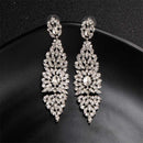 Pendientes largos de novia de aleación de cristal austriaco a la moda de Miallo para mujer, pendientes grandes de boda para damas de honor de novia