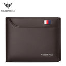 WilliamPOLO Brand Busines Men Wallet Genuine Leather Bifold Wallet Bank Credit Card Case ID Holders Male Coin Purse Pockets New