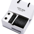 Gift box Packing  Brand Luxury Necktie Pocket Square Wedding Mens Neck TIes Silk Tie Set  Cufflinks Handkerchief