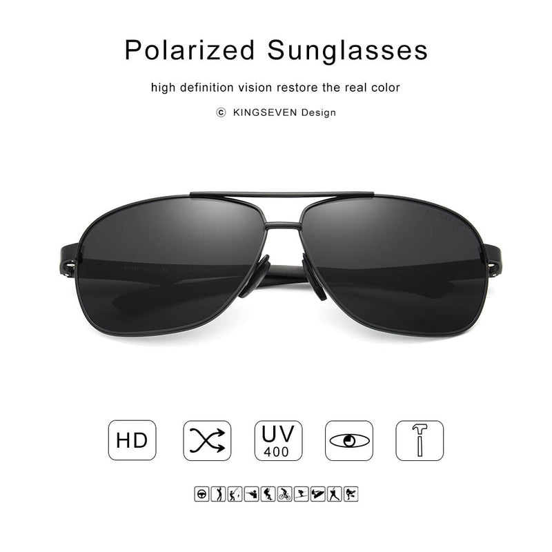 KINGSEVEN New Aluminum Brand New Polarized Sunglasses Men Fashion Sun Glasses Travel Driving Male Eyewear Oculos N7188