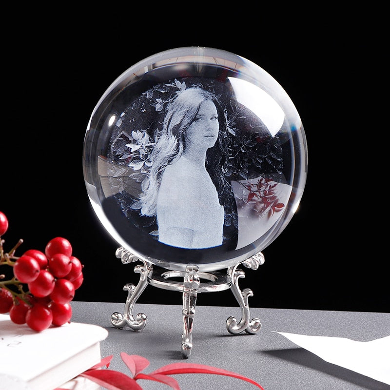 Personalisierte Kristall-Fotokugel, individuelle Bildkugel, Globus, Heimdekoration, Zubehör, Babyfoto, Weihnachtsgeschenk für Freundin