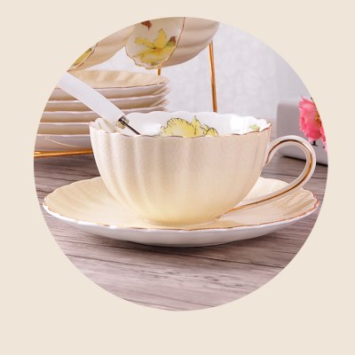 1-6 STÜCKE Rosa Romantischer Kürbis Kaffeetasse Set Küchenzubehör Bone China Keramik Teetasse Organizer Englisch Nachmittag Roter Tee
