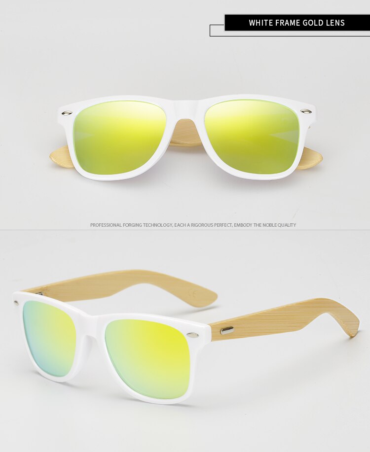 Gafas de sol de bambú de madera polarizada LongKeeper para mujer, diseño de marca para hombre, gafas de sol con brazos de madera reales, lentes de espejo, Gafas de sol