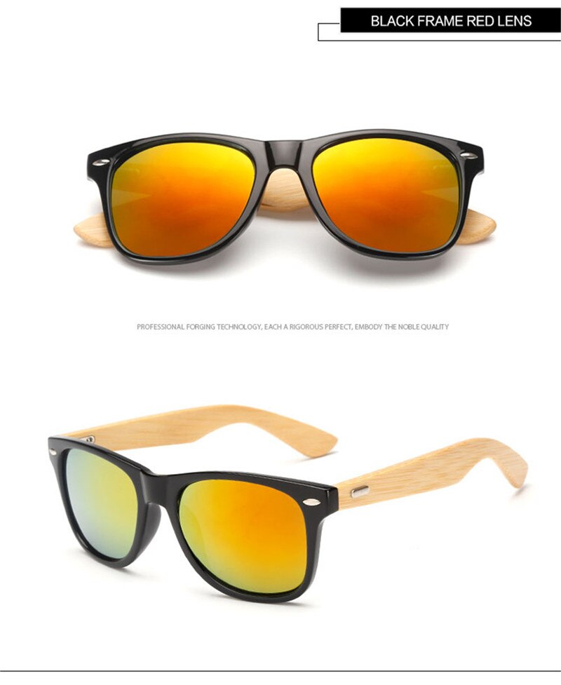 Gafas de sol de bambú de madera polarizada LongKeeper para mujer, diseño de marca para hombre, gafas de sol con brazos de madera reales, lentes de espejo, Gafas de sol