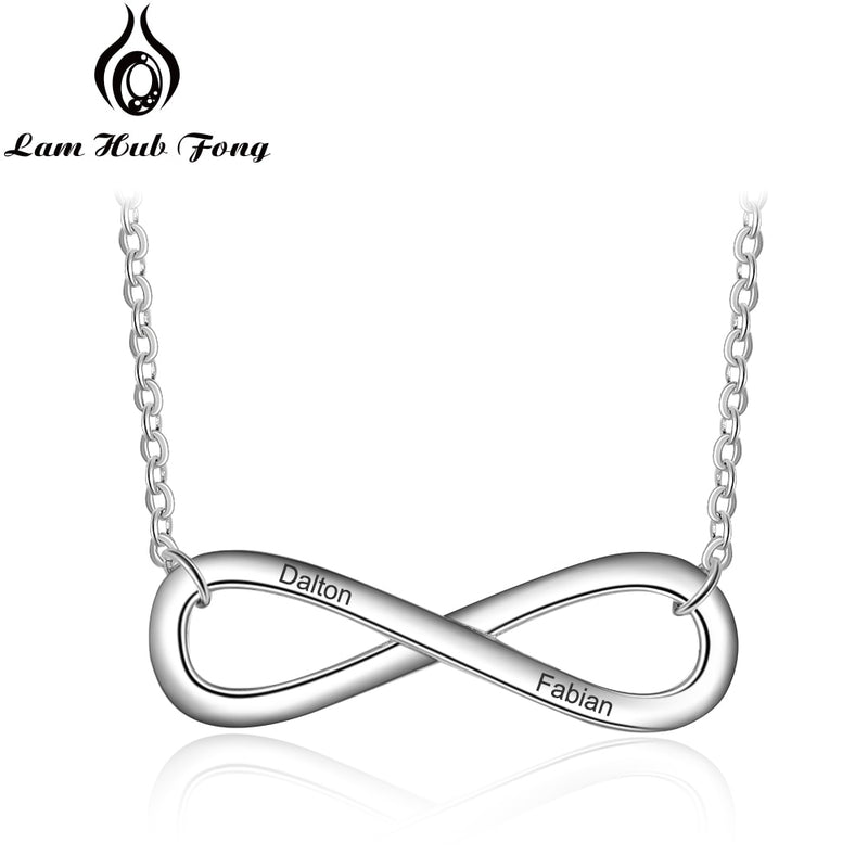 Personalized 2 Names Infinity Pendant Necklace   Copper Customized Name Necklace Promise Gift for Women(Lam Hub Fong)