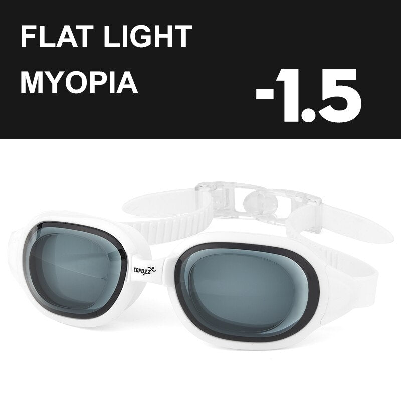 COPOZZ Gafas de natación Miopía 0 -1.5 a -7 Hombres Mujeres Anti niebla Protección UV Gafas de natación impermeables Dioptrías Gafas de natación