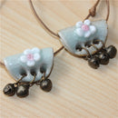 Miredo jewelry wholesale simple ceramic necklaces women&#39;s coin wood collar stone boho  necklace pendant free shipping #BY264