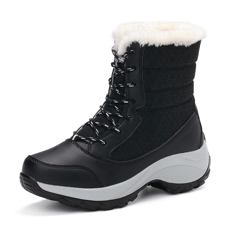 VANCAT Women Snow Boots Winter Warm Boots Thick Bottom Platform Waterproof Ankle Boots For Women Thick Fur Cotton Shoes Size 41