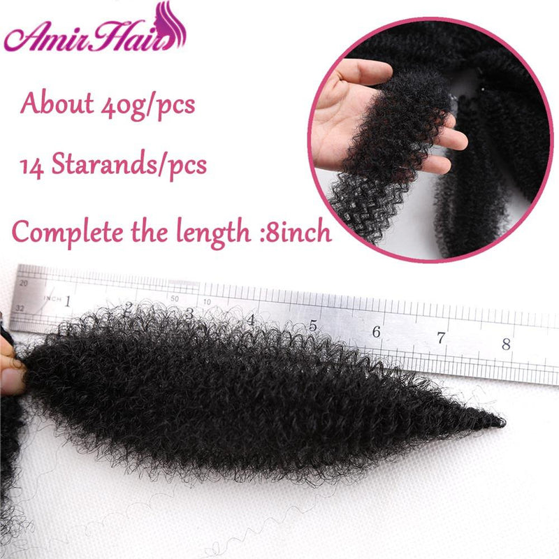 Amir Soft Afro kinky Curly Twist Trenzas Crochet Hair Extensiones de cabello trenzado sintético para mujeres negras / blancas