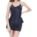 Women 100% Natural Silk 16 momme satin silk Camisole with Shorts Pajama Set Sleepwear M-2XL YM004