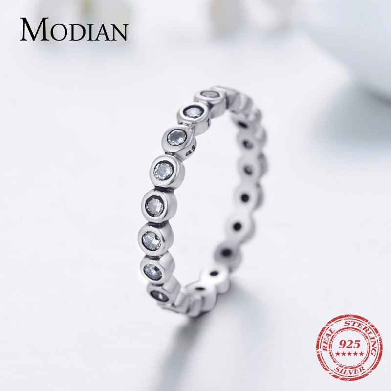 Anillo de dedo Starshine de plata de ley 925 sólida Original de lujo de alta calidad, joyería auténtica para mujer, regalo de boda