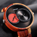 BOBO BIRD Ultra Thin Men Watch Original Wood Watches 2 Time Zone Display Quartz Wristwatch horloges mannen