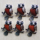 Fashion Vintage copper Plated Owl cute natural tiger eye stone onyx opal pendants for jewelry making wholesale 12pcs/lot free
