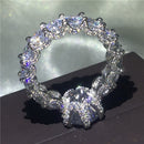 choucong Vintage Blumen Versprechen Fingerring 925 Sterlingsilber AAAAA Zirkonia Verlobungs Ehering für Damen Party Schmuck