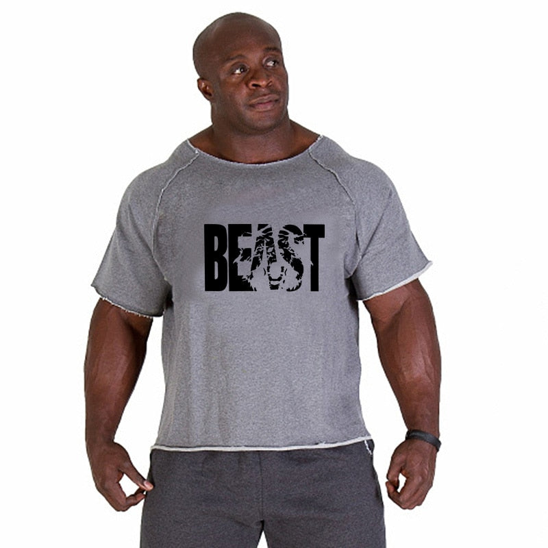 ANIMAL New Men Short Sleeve Cotton t-shirt Summer Casual Fashion Gym Fitness Bodybuilding T shirt Male Loose Tees Tops Clothing