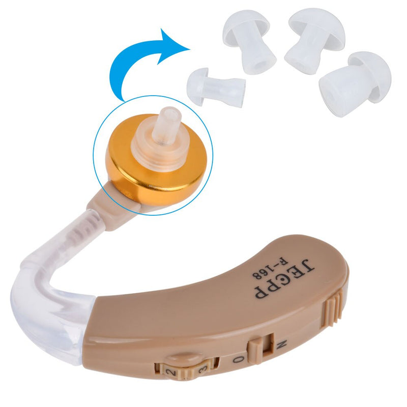 F-168 BTE Audífonos Amplificador de voz Dispositivo Mejorador de sonido ajustable Kit de audífono Cuidado de los oídos