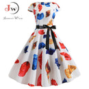 Pumpkin Print Halloween Women 2022 Summer O Neck Short Sleeve Party Robe Femme Elegant Vintage Dresses
