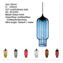 Nordic modern colorful glass bowl pendant lights E27 loft hanging lamps for kitchen living room bedroom restaurant hotel hall