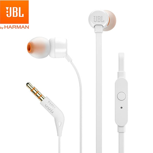 JBL T110 3,5mm auriculares con cable estéreo música graves profundos auriculares TUNE110 auriculares deportivos Control en línea manos libres con micrófono