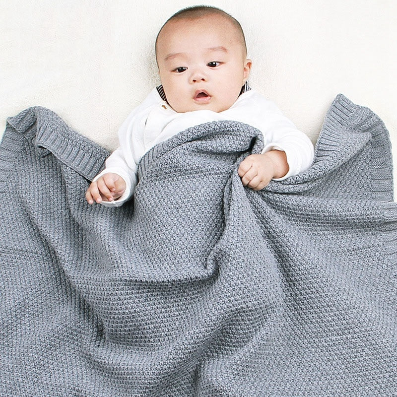 MOTOHOOD Kids Blanket Casual Baby Blankets Knitted Newborn Swaddle Wrap Soft Toddler Sofa Crib Quilt Baby Stroller Blanket