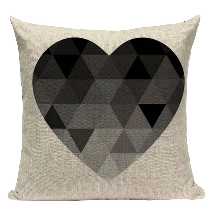 Pop Geometric Animal Cushion Cover Black White Linen Cushion Decorative Pillowcase Square High Quality Print Custom Throw Pillow