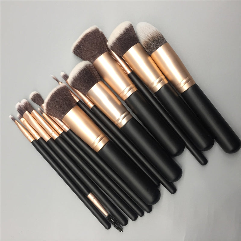 14-teiliges Make-up-Pinsel-Set für Foundation-Puder, Rouge, Lippen, Augenbrauen, Lidschatten, Eyeliner-Pinsel, kosmetisches Werkzeug