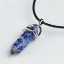 LFPU Natural Stone Pendant Bullet Shape Healing Point Crystal Stone Pendant Necklace Women Jewelry