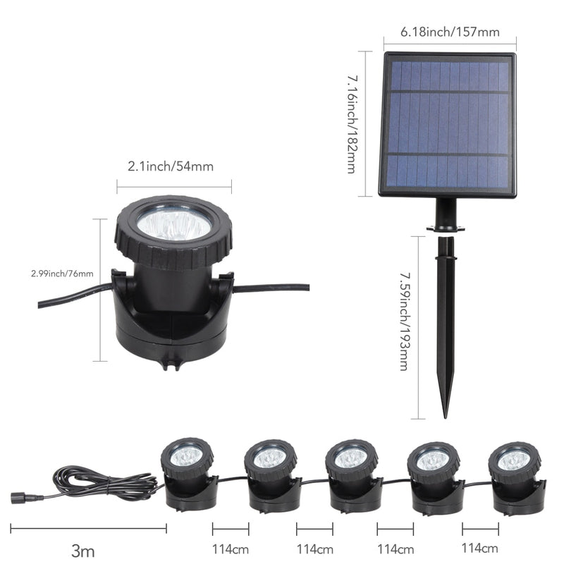 Lámpara Solar LED de T-SUNRISE para exteriores, foco Solar que cambia de Color RGB, IP68, luces solares impermeables para piscinas, paisajismo para jardín