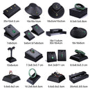 Negro PU cuero joyería anillo pendientes soporte conjunto joyería colgante collar cadena gargantillas pantalla busto brazalete Organzier